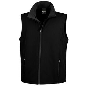 Result Mens Printable Softshell Body Warmer / Black/Black